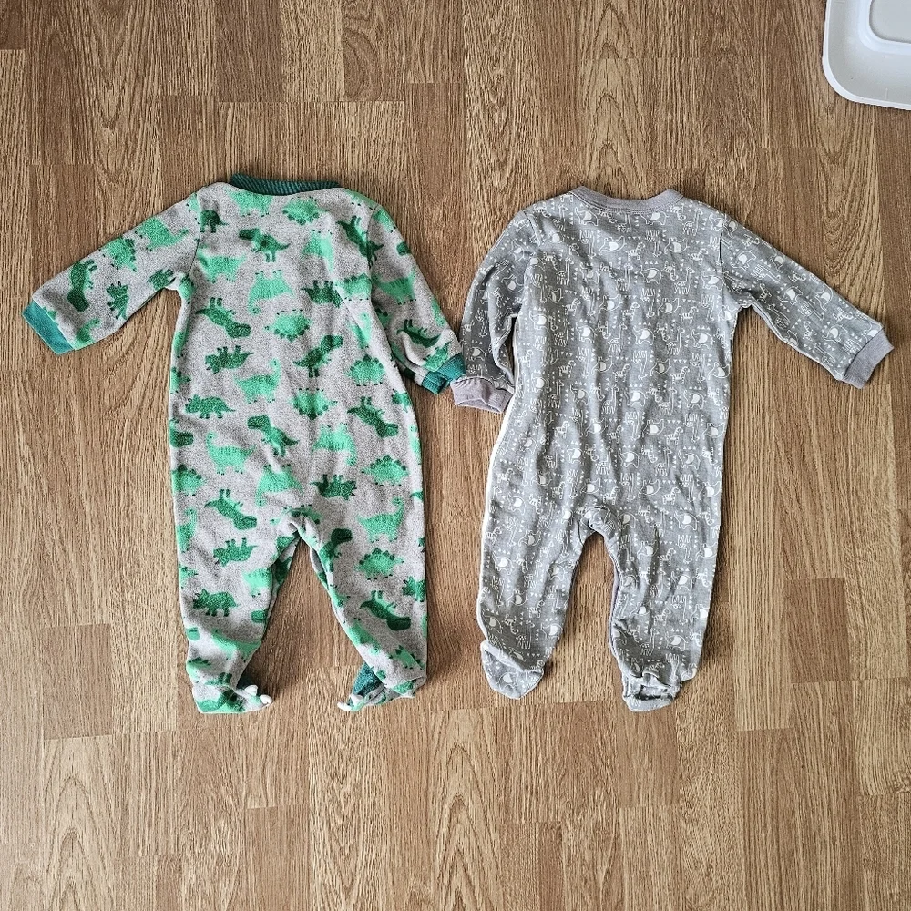 Set Of 2 Baby Boy Footie Sleepers